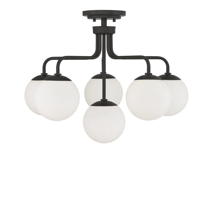 Savoy House 6-1950-6-89 Six Light Semi-Flush Mount, Matte Black
