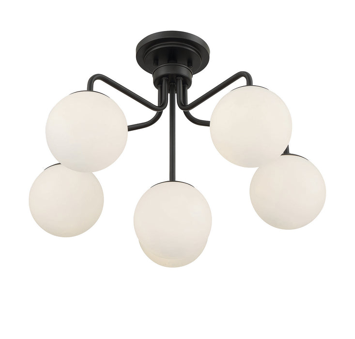 Savoy House 6-1950-6-89 Six Light Semi-Flush Mount, Matte Black