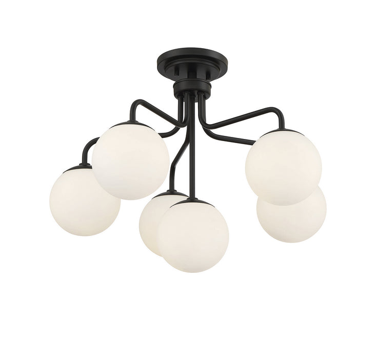 Savoy House 6-1950-6-89 Six Light Semi-Flush Mount, Matte Black