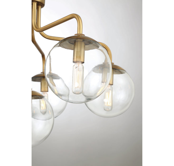 Savoy House 6-1951-6-322 Six Light Semi-Flush Mount, Warm Brass