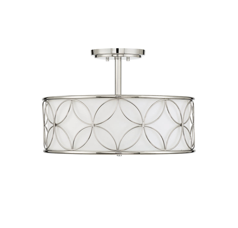 Savoy House 6-1953-4-109 Four Light Semi-Flush Mount, Polished Nickel