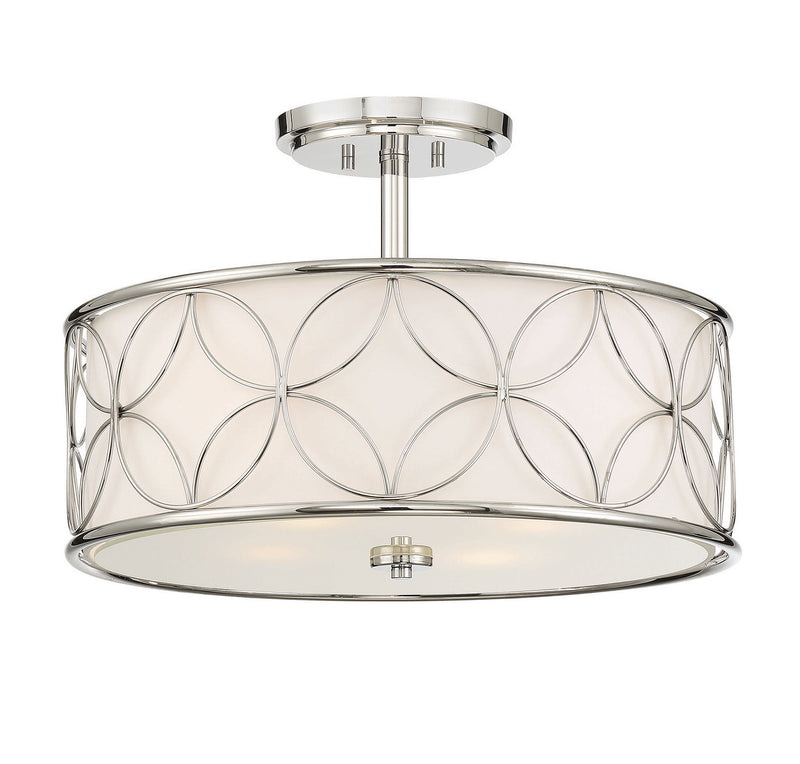 Savoy House 6-1953-4-109 Four Light Semi-Flush Mount, Polished Nickel