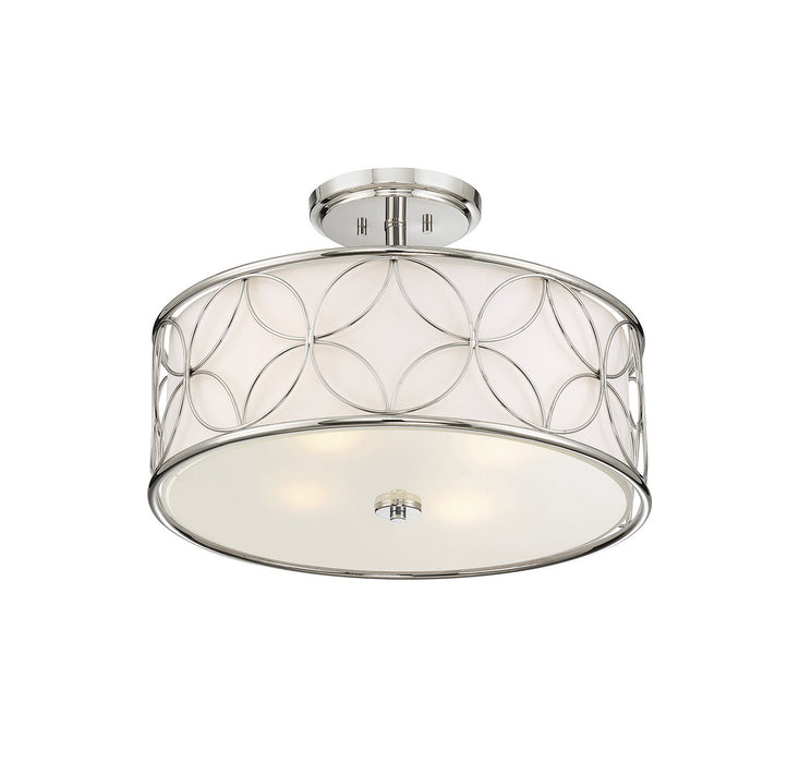 Savoy House 6-1953-4-109 Four Light Semi-Flush Mount, Polished Nickel