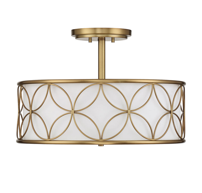 Savoy House 6-1953-4-322 Four Light Semi-Flush Mount, Warm Brass