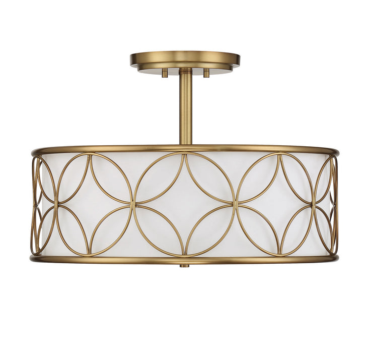 Savoy House 6-1953-4-322 Four Light Semi-Flush Mount, Warm Brass
