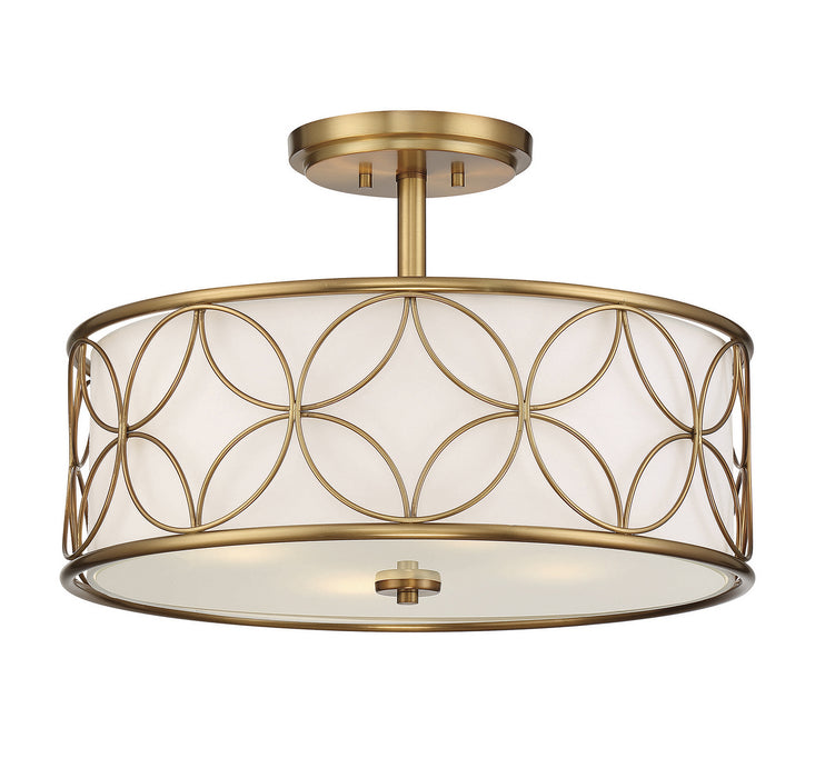 Savoy House 6-1953-4-322 Four Light Semi-Flush Mount, Warm Brass