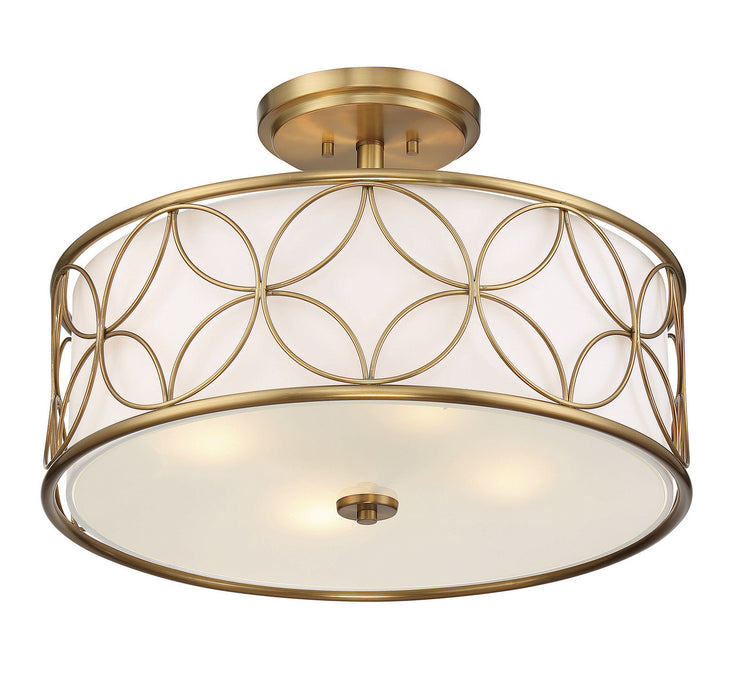 Savoy House 6-1953-4-322 Four Light Semi-Flush Mount, Warm Brass