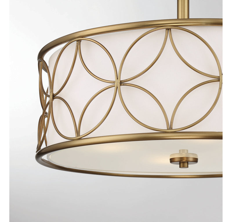 Savoy House 6-1953-4-322 Four Light Semi-Flush Mount, Warm Brass