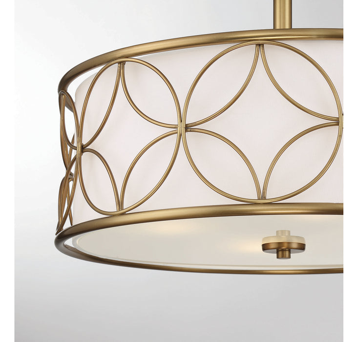 Savoy House 6-1953-4-322 Four Light Semi-Flush Mount, Warm Brass