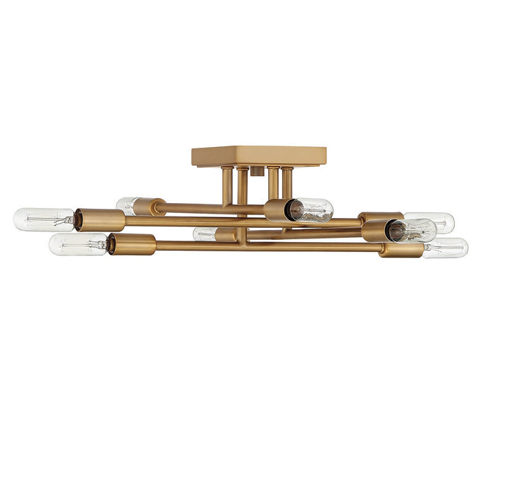 Savoy House 6-7003-8-322 Eight Light Semi-Flush Mount, Warm Brass
