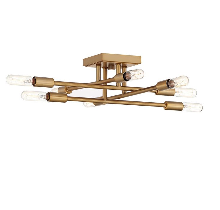 Savoy House 6-7003-8-322 Eight Light Semi-Flush Mount, Warm Brass