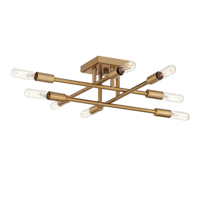 Savoy House 6-7003-8-322 Eight Light Semi-Flush Mount, Warm Brass