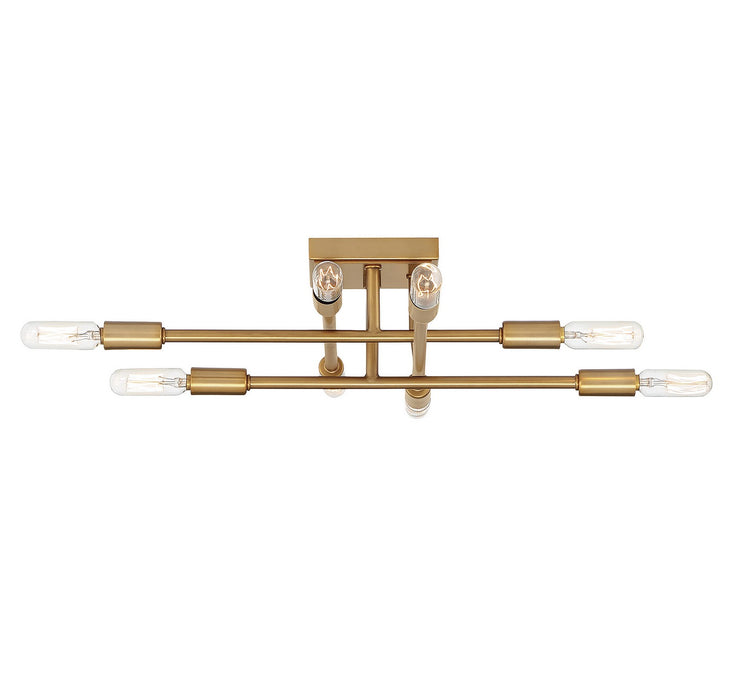 Savoy House 6-7003-8-322 Eight Light Semi-Flush Mount, Warm Brass
