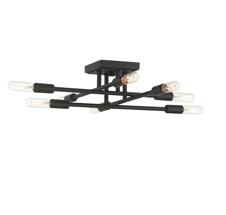 Savoy House 6-7003-8-89 Eight Light Semi-Flush Mount, Matte Black