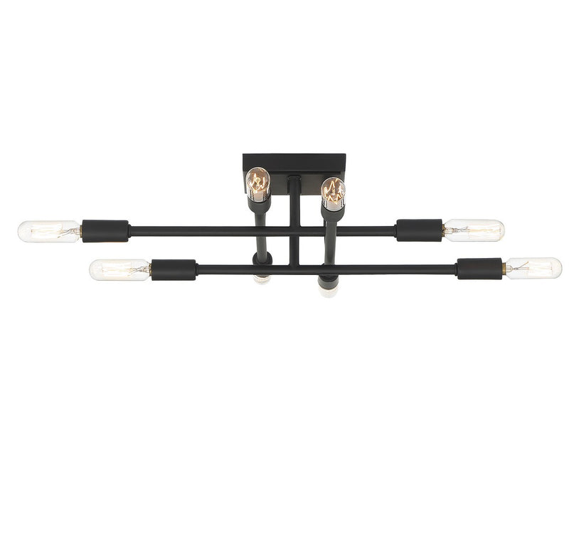 Savoy House 6-7003-8-89 Eight Light Semi-Flush Mount, Matte Black