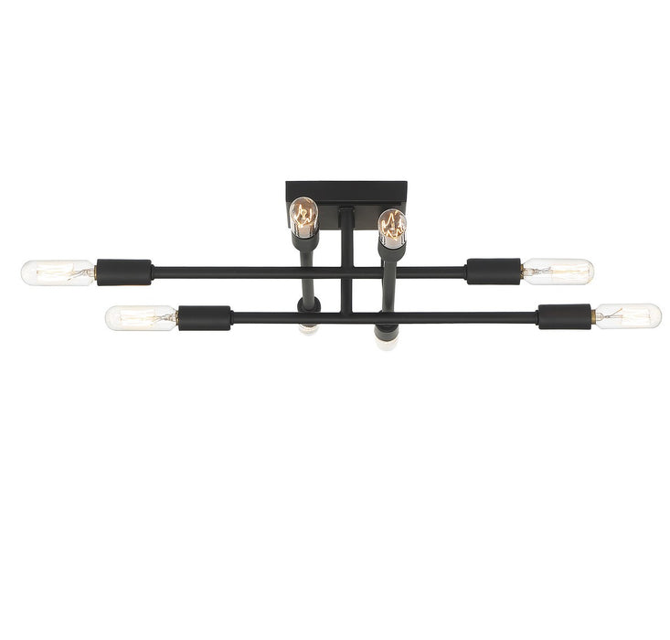 Savoy House 6-7003-8-89 Eight Light Semi-Flush Mount, Matte Black