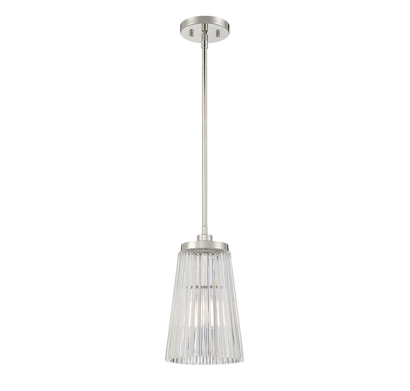 Savoy House 7-1742-1-109 One Light Pendant, Polished Nickel