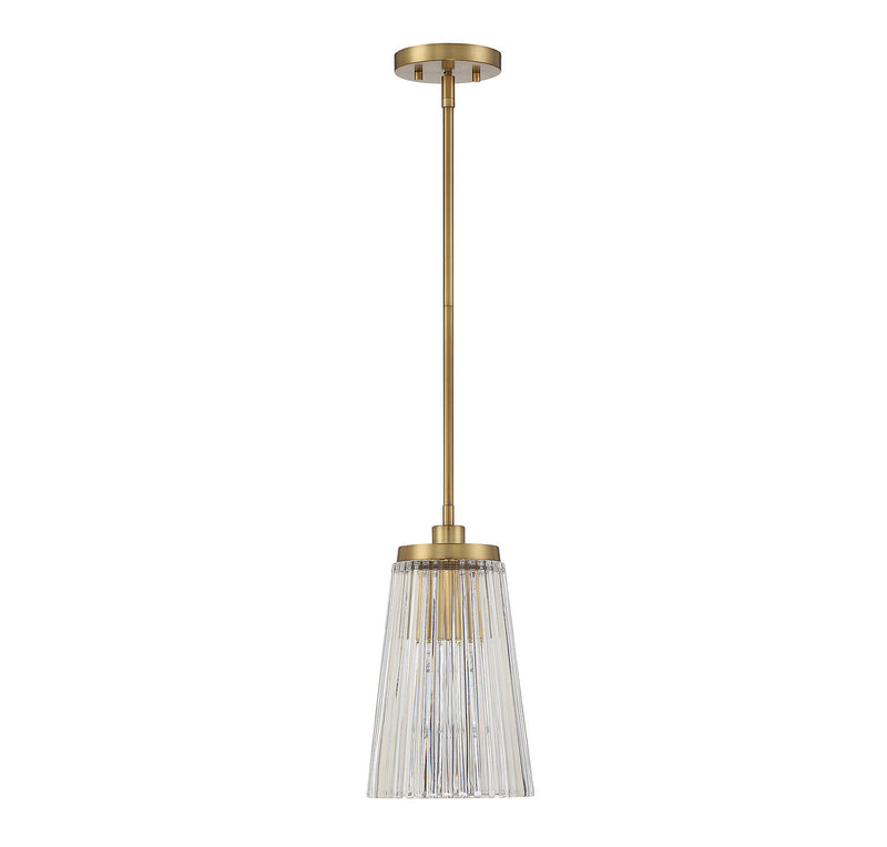Savoy House 7-1742-1-322 One Light Pendant, Warm Brass