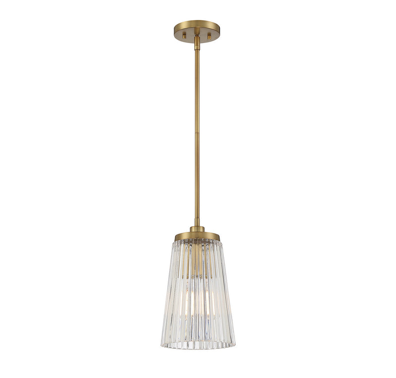 Savoy House 7-1742-1-322 One Light Pendant, Warm Brass