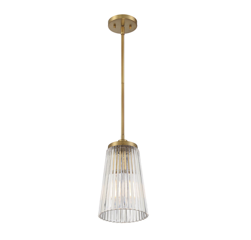 Savoy House 7-1742-1-322 One Light Pendant, Warm Brass