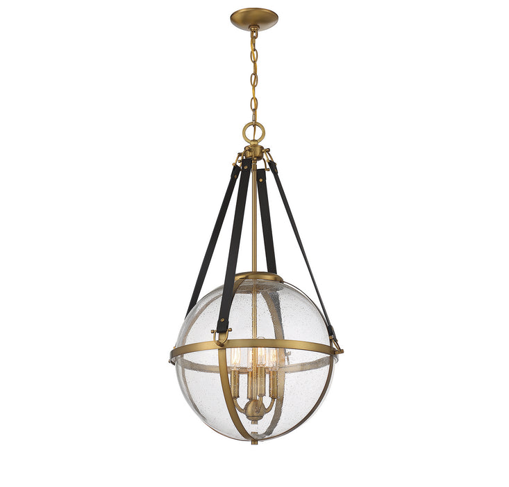 Savoy House 7-1836-4-322 Four Light Pendant, Warm Brass
