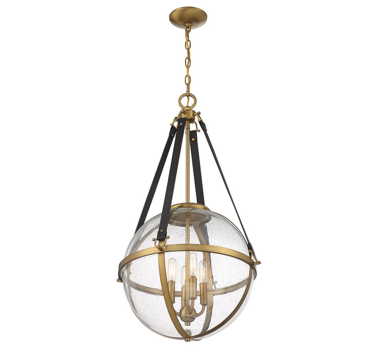 Savoy House 7-1836-4-322 Four Light Pendant, Warm Brass