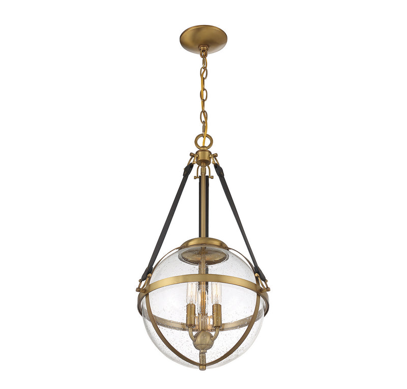 Savoy House 7-1837-3-322 Three Light Pendant, Warm Brass