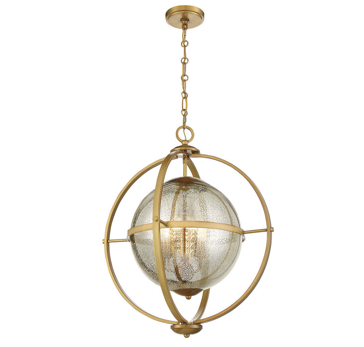 Savoy House 7-1872-3-322 Three Light Pendant, Warm Brass