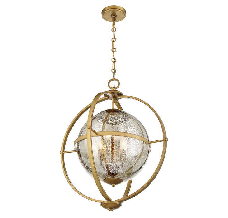 Savoy House 7-1872-3-322 Three Light Pendant, Warm Brass