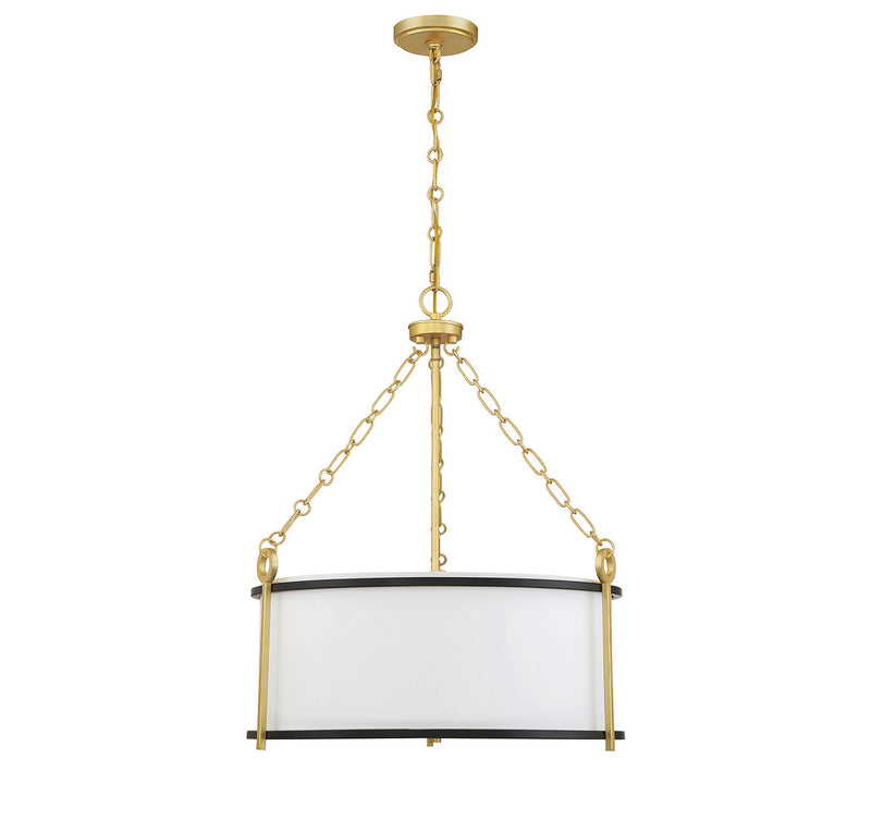 Savoy House 7-1920-3-261 Three Light Pendant, Matte Black with True Gold