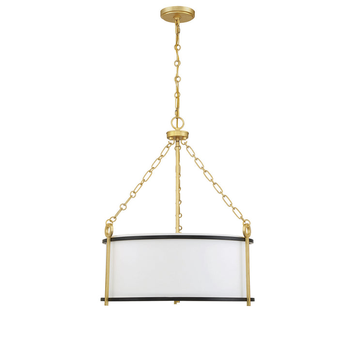 Savoy House 7-1920-3-261 Three Light Pendant, Matte Black with True Gold