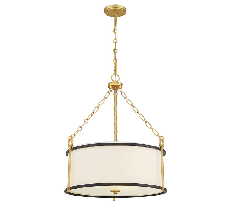Savoy House 7-1920-3-261 Three Light Pendant, Matte Black with True Gold