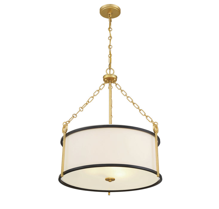 Savoy House 7-1920-3-261 Three Light Pendant, Matte Black with True Gold