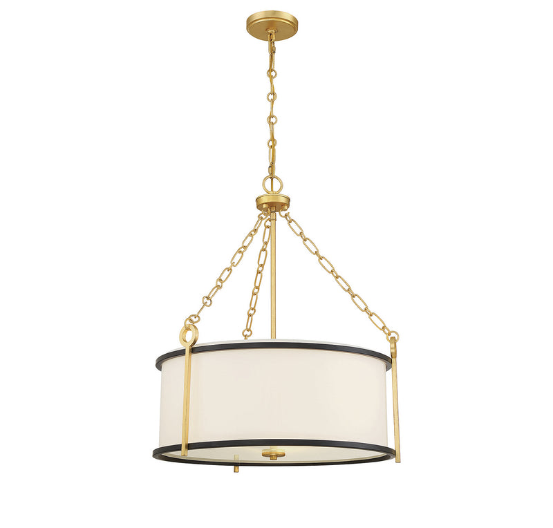 Savoy House 7-1920-3-261 Three Light Pendant, Matte Black with True Gold