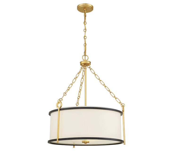 Savoy House 7-1920-3-261 Three Light Pendant, Matte Black with True Gold