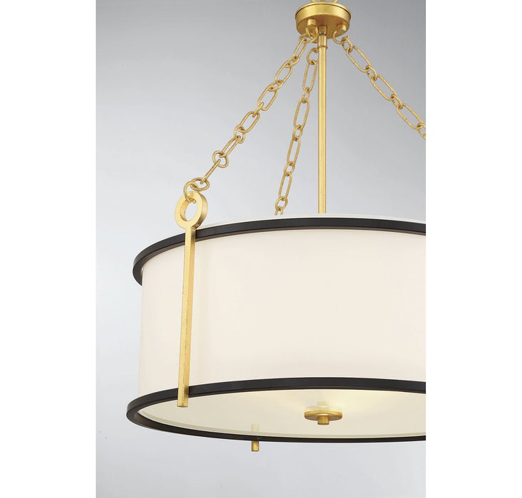 Savoy House 7-1920-3-261 Three Light Pendant, Matte Black with True Gold