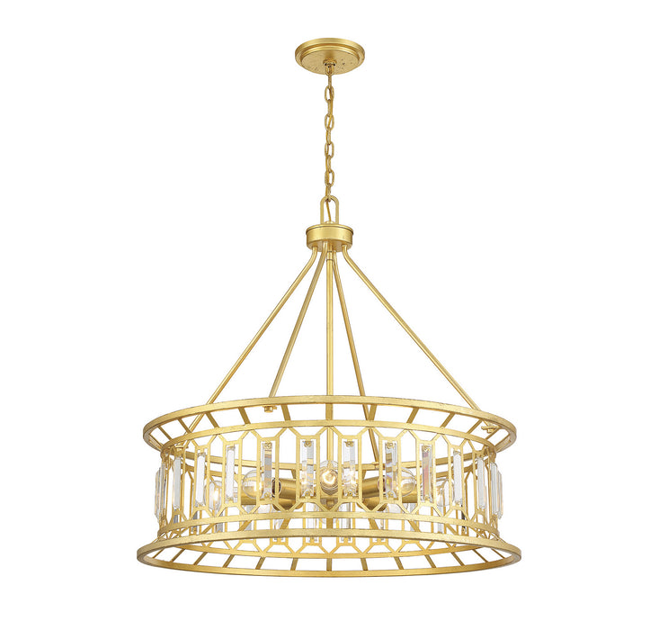 Savoy House 7-1947-8-260 Eight Light Pendant, True Gold