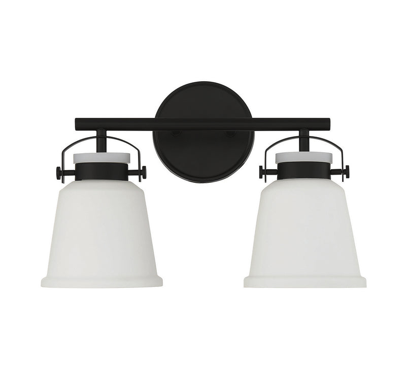 Savoy House 8-1627-2-BK Two Light Bathroom Vanity, Matte Black