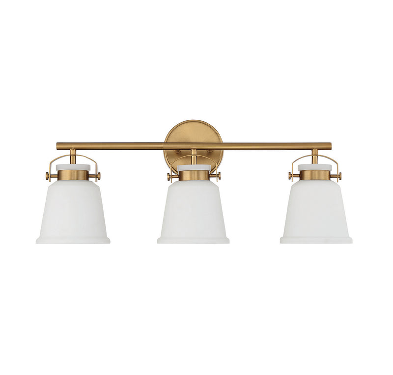 Savoy House 8-1627-3-322 Three Light Bathroom Vanity, Warm Brass