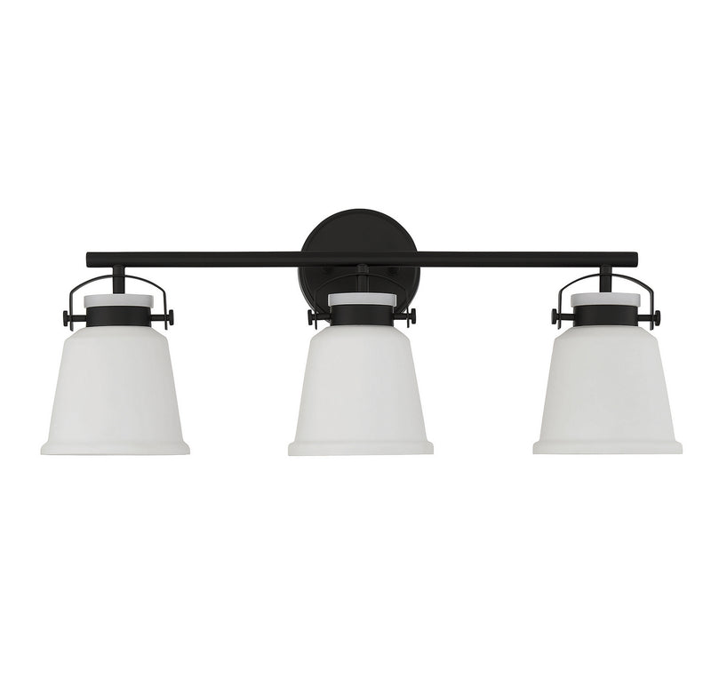 Savoy House 8-1627-3-BK Three Light Bathroom Vanity, Matte Black