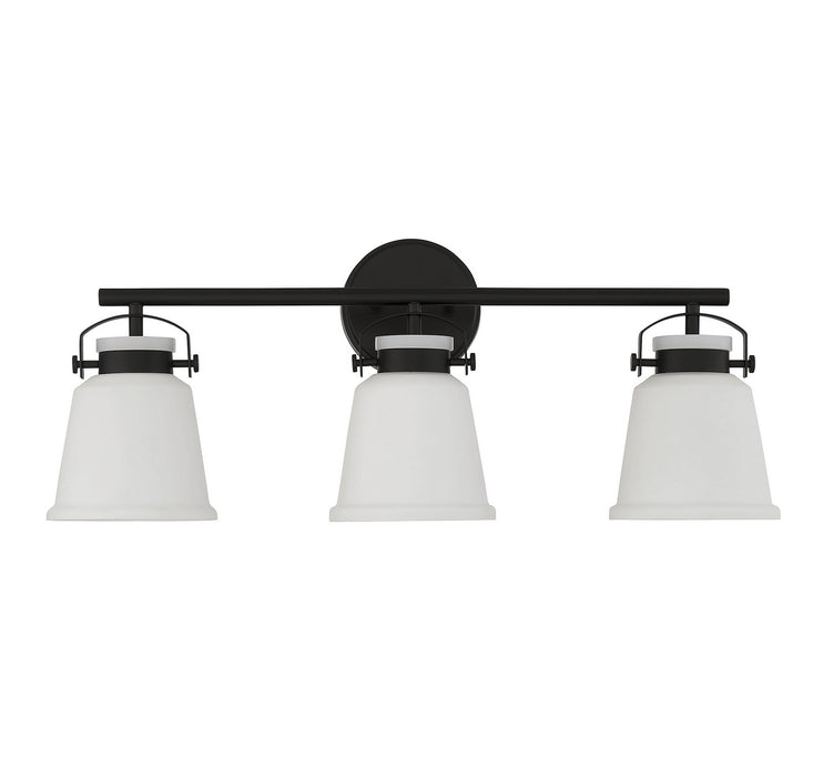 Savoy House 8-1627-3-BK Three Light Bathroom Vanity, Matte Black