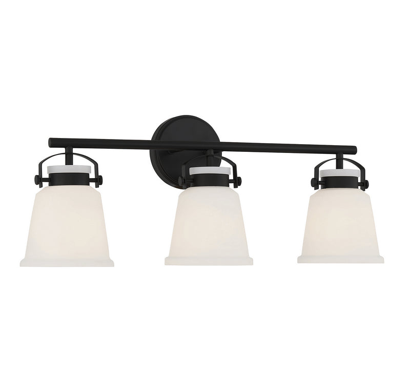 Savoy House 8-1627-3-BK Three Light Bathroom Vanity, Matte Black