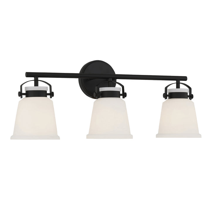 Savoy House 8-1627-3-BK Three Light Bathroom Vanity, Matte Black