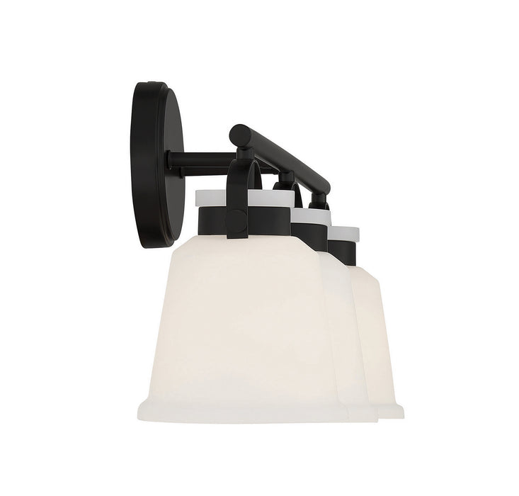 Savoy House 8-1627-3-BK Three Light Bathroom Vanity, Matte Black