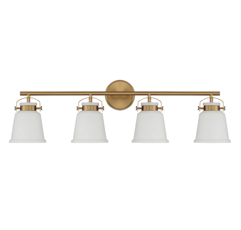 Savoy House 8-1627-4-322 Four Light Bathroom Vanity, Warm Brass