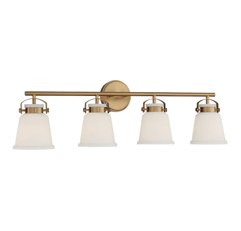 Savoy House 8-1627-4-322 Four Light Bathroom Vanity, Warm Brass