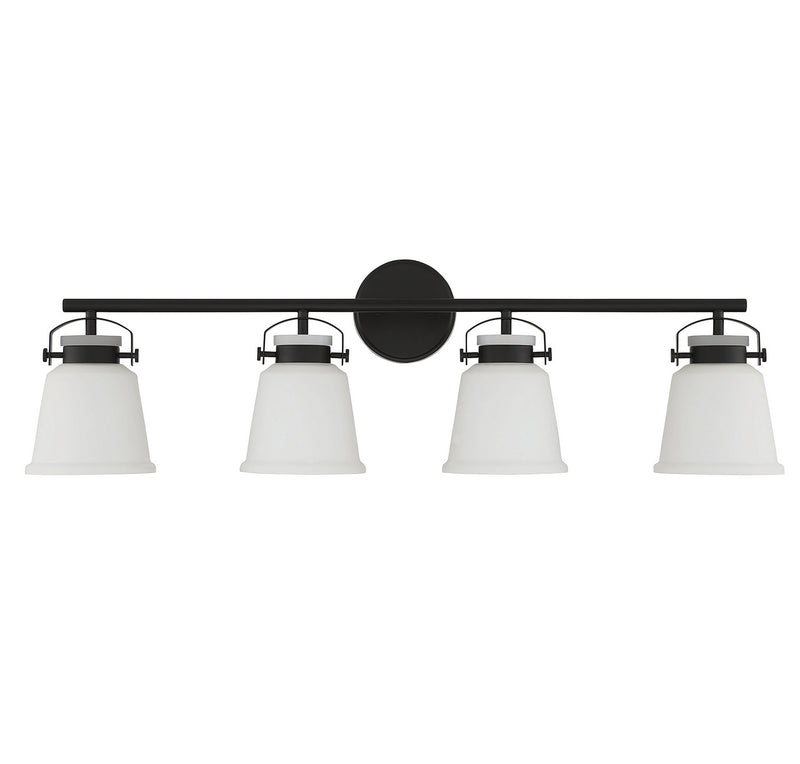 Savoy House 8-1627-4-BK Four Light Bathroom Vanity, Matte Black