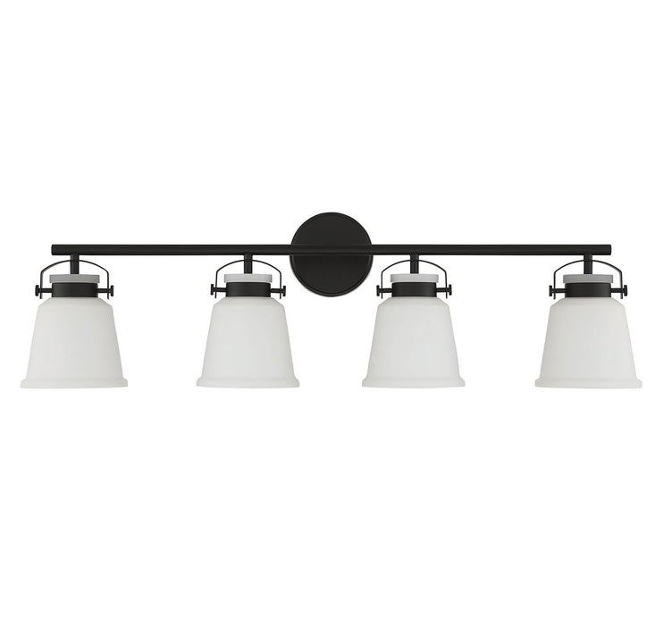 Savoy House 8-1627-4-BK Four Light Bathroom Vanity, Matte Black