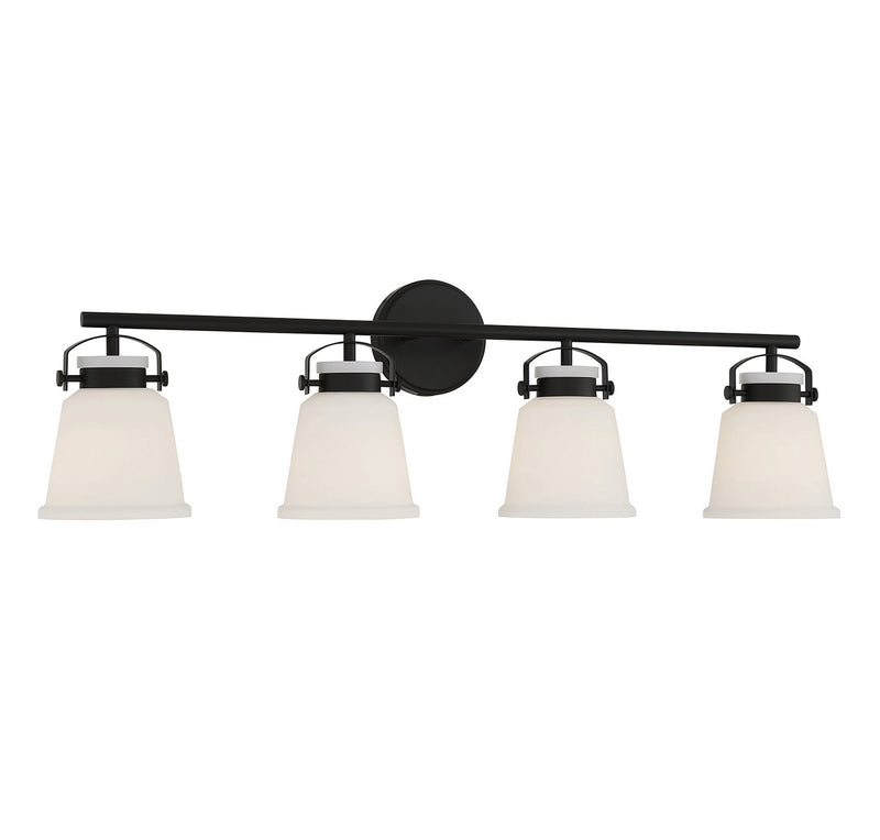 Savoy House 8-1627-4-BK Four Light Bathroom Vanity, Matte Black