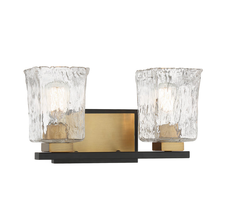 Savoy House 8-1720-2-143 Two Light Bathroom Vanity, Matte Black with Warm Brass